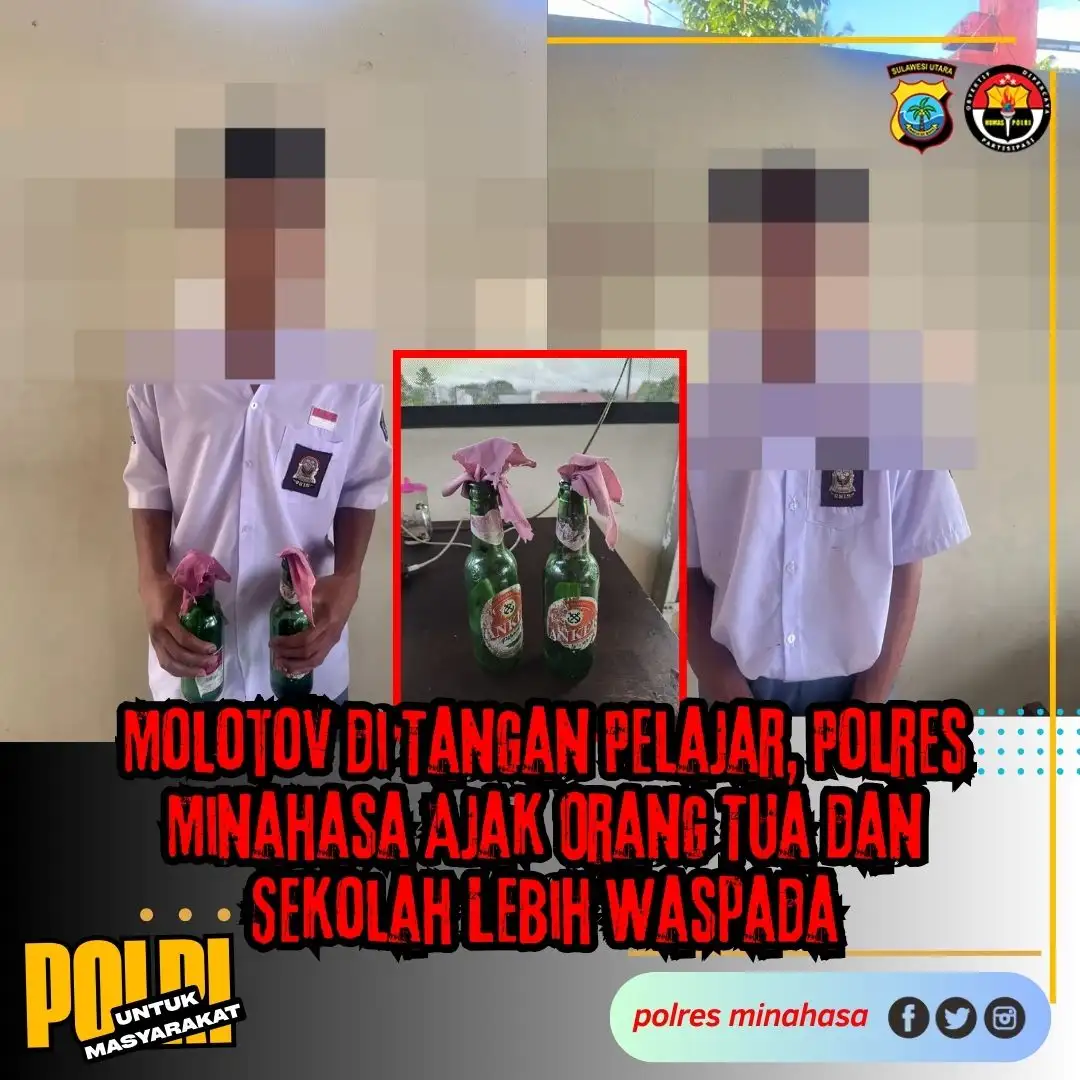 Molotov di Tangan Pelajar, Polres Minahasa Ajak Orang Tua dan Sekolah Lebih Waspada